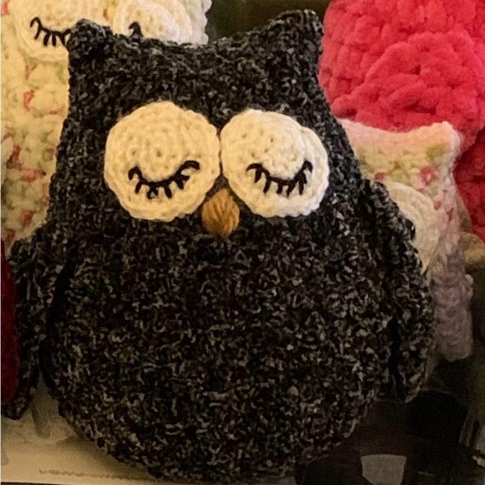 Charming Black and White Owl Plush